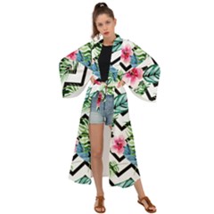 Tropical Zig Zag Pattern Maxi Kimono by designsbymallika