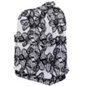 Stylized Botanical Motif Black And White Print Classic Backpack View1