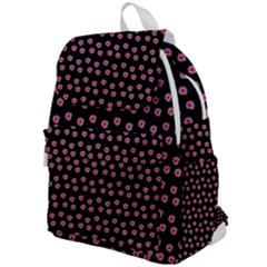 Peach Purple Daisy Flower Black Top Flap Backpack by snowwhitegirl
