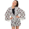 Doctor Pattern White Long Sleeve Kimono View1