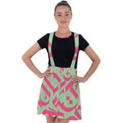 Pattern Ornament Gothic Style Elegant Font Tattoos Velvet Suspender Skater Skirt by Amaryn4rt