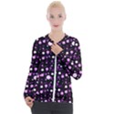 Purple, pink bokeh dots, asymmetric polka dot with modern twist Casual Zip Up Jacket View1