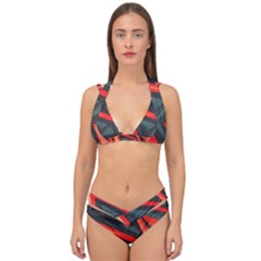 Graffiti Detail Wallpaper Texture Background Double Strap Halter Bikini Set by Amaryn4rt