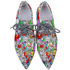 Graffit Characters Seamless Pattern Art Pointed Oxford Shoes by Amaryn4rt