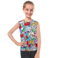 Graffit Characters Seamless Pattern Art Kids  Mesh Tank Top by Amaryn4rt