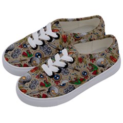 Tattoo Pattern Kids  Classic Low Top Sneakers by Amaryn4rt