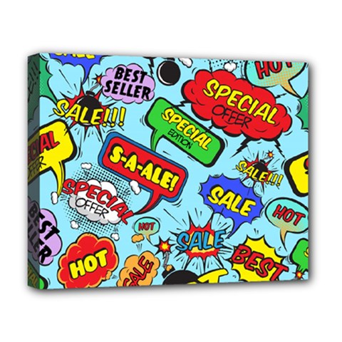 Comic Bubbles Seamless Pattern Deluxe Canvas 20  X 16  (stretched) by Amaryn4rt