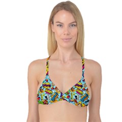 Comic Elements Colorful Seamless Pattern Reversible Tri Bikini Top by Amaryn4rt