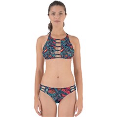 Vintage Tattoos Colorful Seamless Pattern Perfectly Cut Out Bikini Set by Amaryn4rt