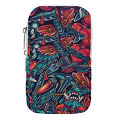 Vintage Tattoos Colorful Seamless Pattern Waist Pouch (large) by Amaryn4rt