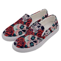 Vintage Day Dead Seamless Pattern Men s Canvas Slip Ons by Amaryn4rt
