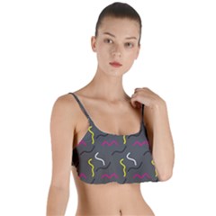 Gray Pattern Layered Top Bikini Top  by Saptagram