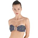 Gray pattern Twist Bandeau Bikini Top View1