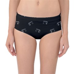 Vintage Car Motif Print Pattern Mid-waist Bikini Bottoms by dflcprintsclothing