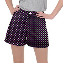 White And Pink Hearts At Black, Vector Handrawn Hearts Pattern Ripstop Shorts by Casemiro