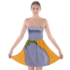 Eggplant Fresh Health Strapless Bra Top Dress by Mariart