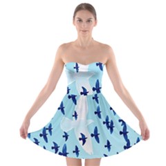 Illustrations Birds Flying Strapless Bra Top Dress by HermanTelo