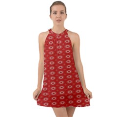 Red Kalider Halter Tie Back Chiffon Dress by Sparkle