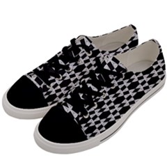Black And White Triangles Men s Low Top Canvas Sneakers by Sparkle