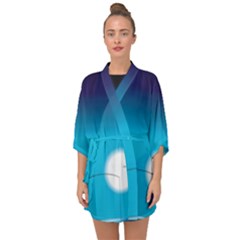 Fishing Half Sleeve Chiffon Kimono by Sparkle