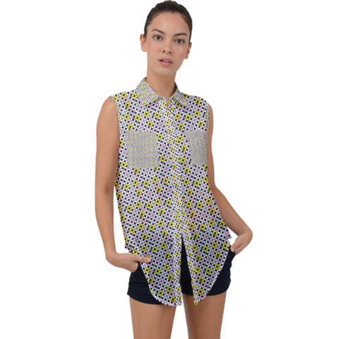 Sparks Sleeveless Chiffon Button Shirt by Sparkle
