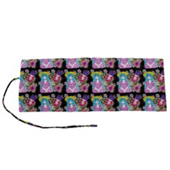 Blue Haired Girl Pattern Black Roll Up Canvas Pencil Holder (s) by snowwhitegirl