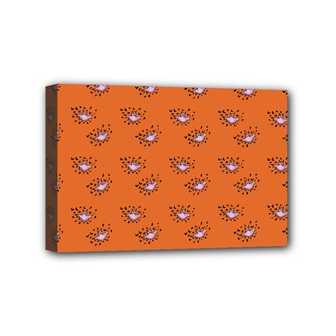 Zodiac Bat Pink Orange Mini Canvas 6  X 4  (stretched) by snowwhitegirl