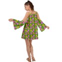 Girl With Hood Cape Heart Lemon Pattern Green Kimono Sleeves Boho Dress View2