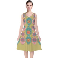 Americana 2 V-neck Midi Sleeveless Dress  by emmamatrixworm