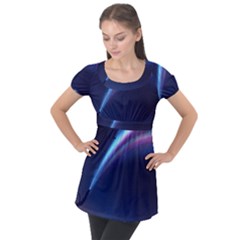 Light Fleeting Man s Sky Magic Puff Sleeve Tunic Top by Mariart