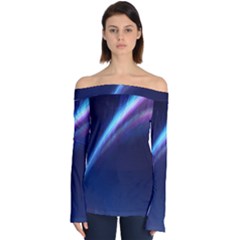 Light Fleeting Man s Sky Magic Off Shoulder Long Sleeve Top by Mariart