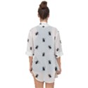 Housefly Drawing Motif Print Pattern Open Front Chiffon Kimono View2