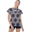 Boho Geometric Ruffle Collar Chiffon Blouse View1