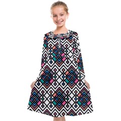 Boho Geometric Kids  Midi Sailor Dress by tmsartbazaar