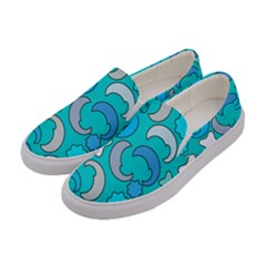 Cloudy Blue Moon Women s Canvas Slip Ons by tmsartbazaar