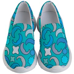 Cloudy Blue Moon Kids Lightweight Slip Ons by tmsartbazaar