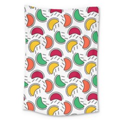 Geometric Fruity Large Tapestry by tmsartbazaar