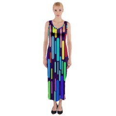 Abstract Line Fitted Maxi Dress by HermanTelo