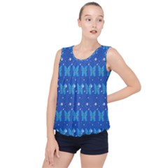 Glitter Butterfly Bubble Hem Chiffon Tank Top by Sparkle