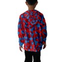 Red and Blue Camouflage Pattern Kids  Hooded Windbreaker View2