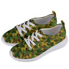 Yellow Green Brown Camouflage Women s Lightweight Sports Shoes by SpinnyChairDesigns