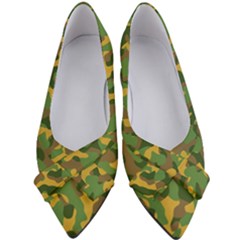 Yellow Green Brown Camouflage Women s Bow Heels by SpinnyChairDesigns