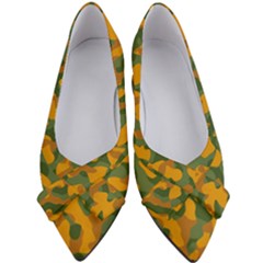 Green And Orange Camouflage Pattern Women s Bow Heels by SpinnyChairDesigns