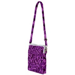 Dark Purple Camouflage Pattern Multi Function Travel Bag by SpinnyChairDesigns