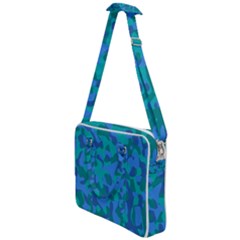 Blue Turquoise Teal Camouflage Pattern Cross Body Office Bag by SpinnyChairDesigns