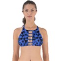 Black and Blue Camouflage Pattern Perfectly Cut Out Bikini Top View1