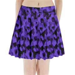 Purple Black Camouflage Pattern Pleated Mini Skirt by SpinnyChairDesigns