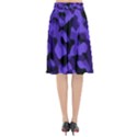 Purple Black Camouflage Pattern Flared Midi Skirt View2