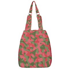 Pink And Green Camouflage Pattern Center Zip Backpack by SpinnyChairDesigns