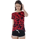 Red and Black Camouflage Pattern Short Sleeve Foldover Tee View1